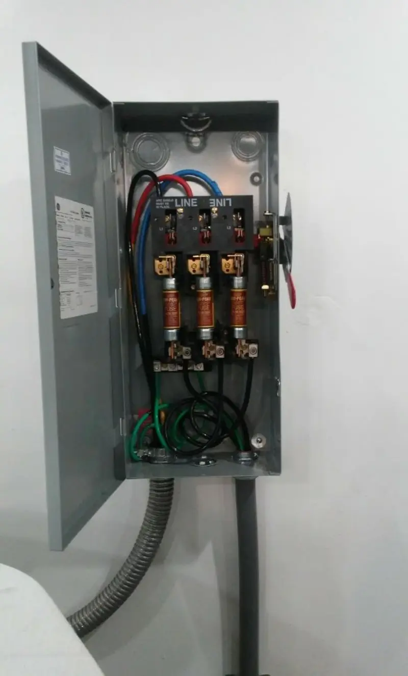 Three-phase disconnect switch installed for Electrical Wiring & Rewiring in Crystal Lake